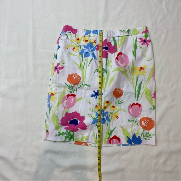 Liz Claiborne Floral Pencil Skirt Size 12 Lizsport Skirt Tulips, Irises … - Picture 3 of 6
